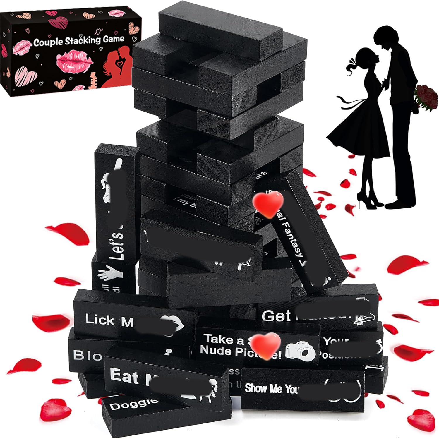 48 Blocks Adult Naughty Games, Tumble Tower Couples Game for Adults Super Naught