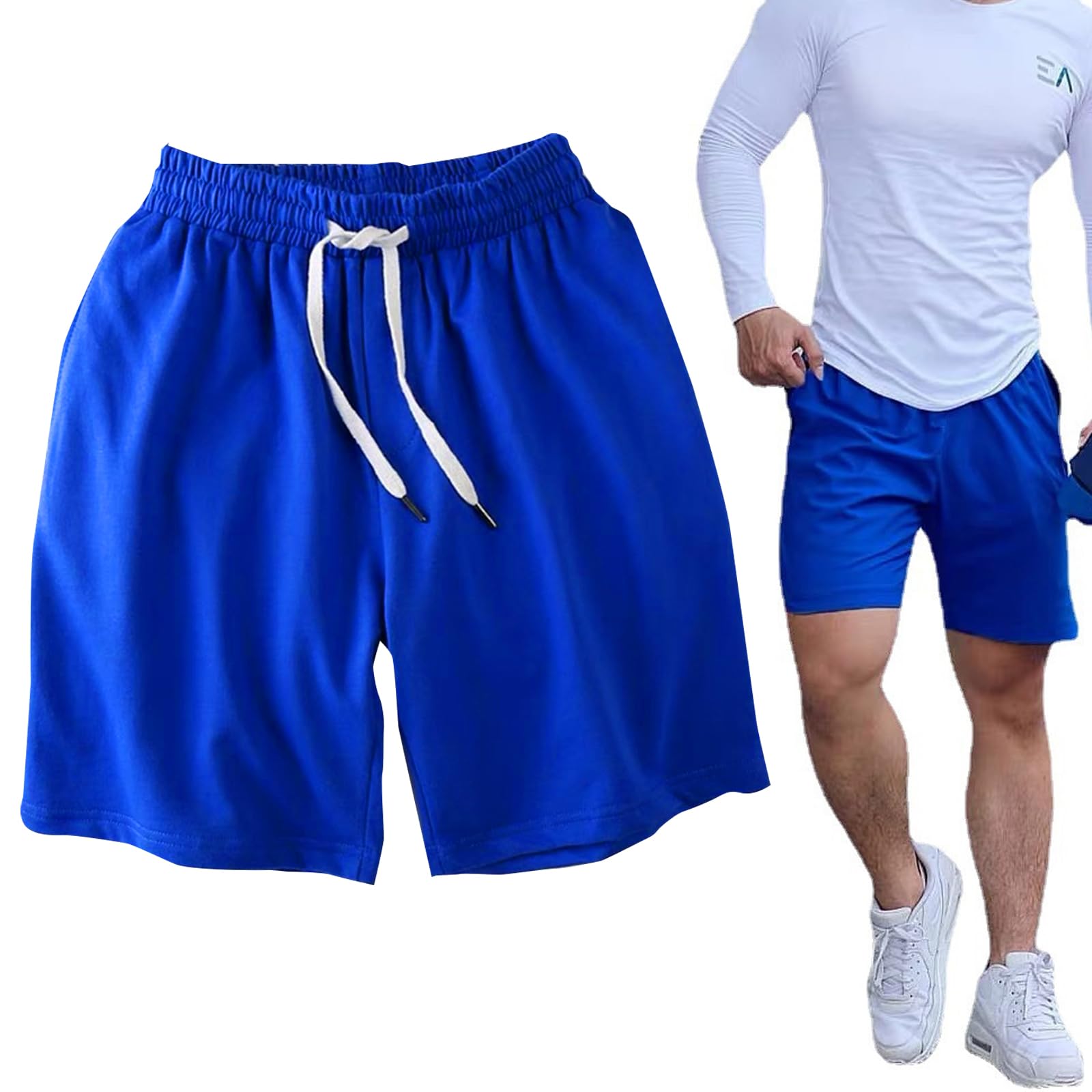Men's Sports Shorts with Pockets and Elastic Waist, Quick Dry Lightweight Runnin