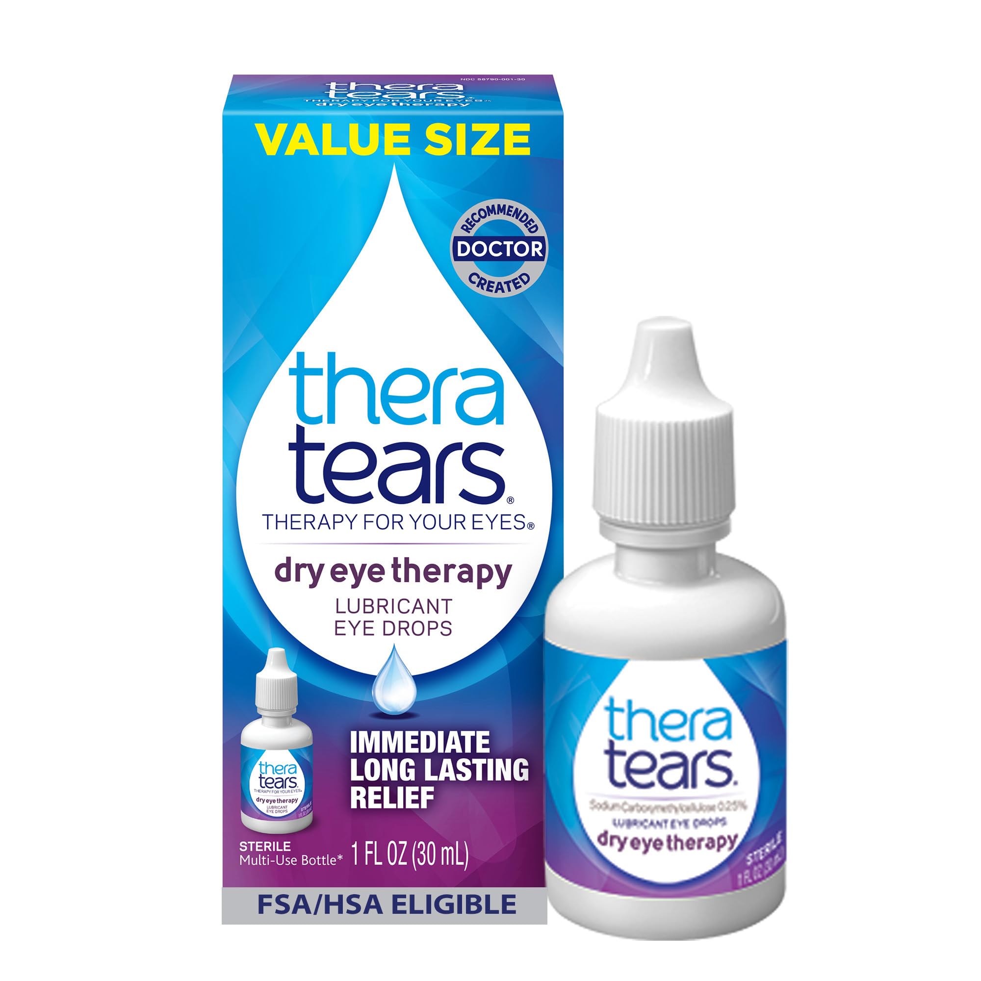 TheraTears Dry Eye Lubricating Drops, Value Size, 1 Fl Oz | Lubricating Eye Drop