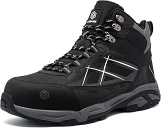LARNMERN SRC Unisex Safety Shoes, Non-Slip Safety Shoes Safety Work Shoes Steel Toe Cap
