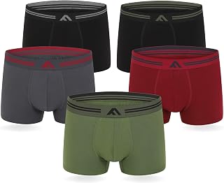 FM London Pack of 5 Men's Bamboo Boxer Briefs, Tagless