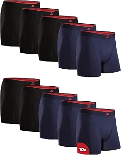 DANISH ENDURANCE Men's Bamboo Viscose Boxer Briefs (6 or 10-Pack) – Ultra-Soft, Breathable, Tag-Free, With/Without Fly