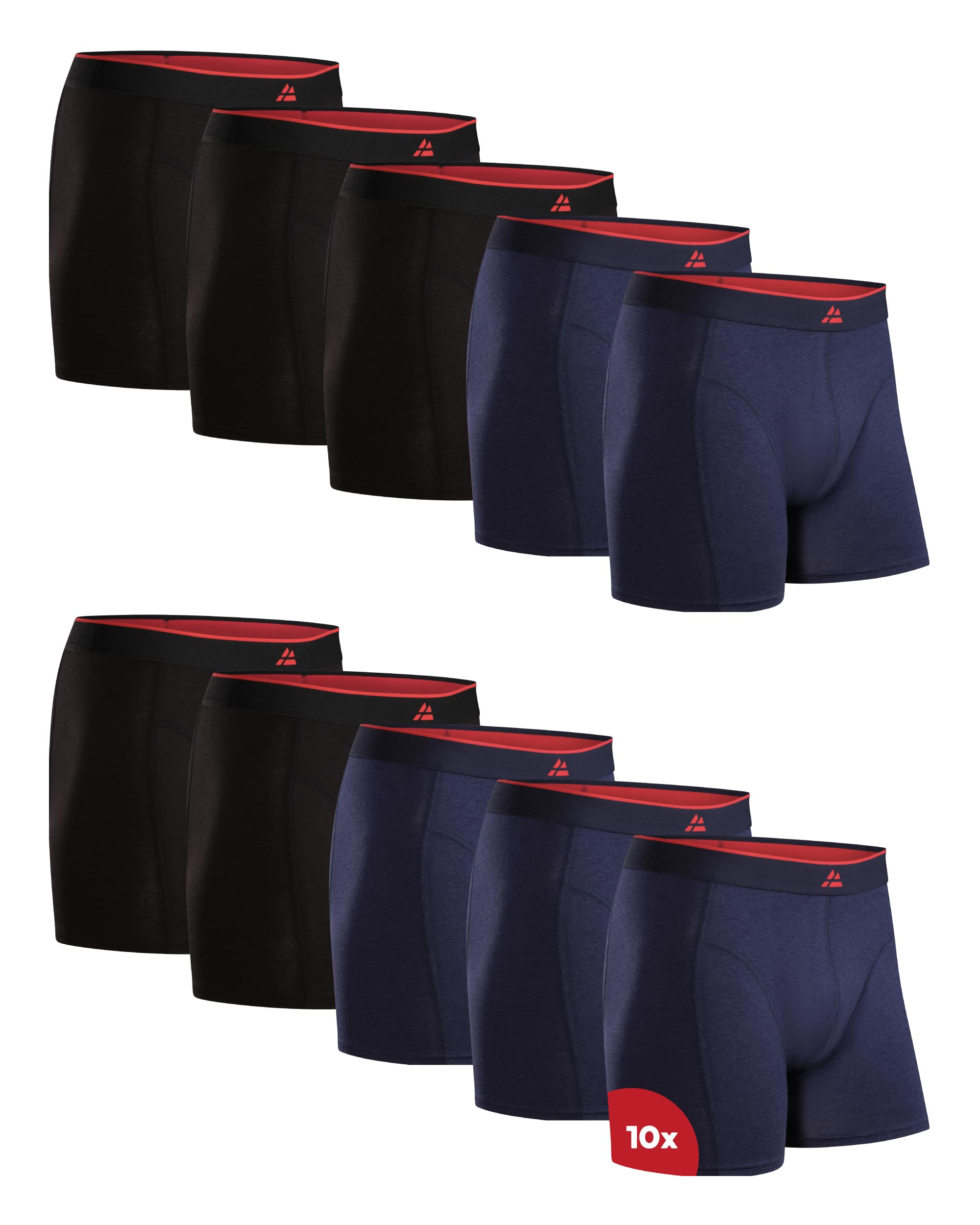 DANISH ENDURANCE Men's Bamboo Viscose Boxer Briefs (6 or 10-Pack) – Ultra-Soft, 