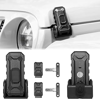 Locking Hood Latch with Keys, for Jeep Wrangler JL/JLU &amp; Gladiator JT | Anti-Theft Jeep Hood Lock, Jeep Hood Latch Accessories, Dust &amp; Water Resistant, for 2018-2026 Wrangler JL/JLU &amp; JT, 1 Pair