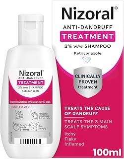 Nizoral Anti-Dandruff Treatment Shampoo, 1x100ml Bottle | For fast head flaking and scaling relief, active anti-fungal scalp care, soothing inflammation control.