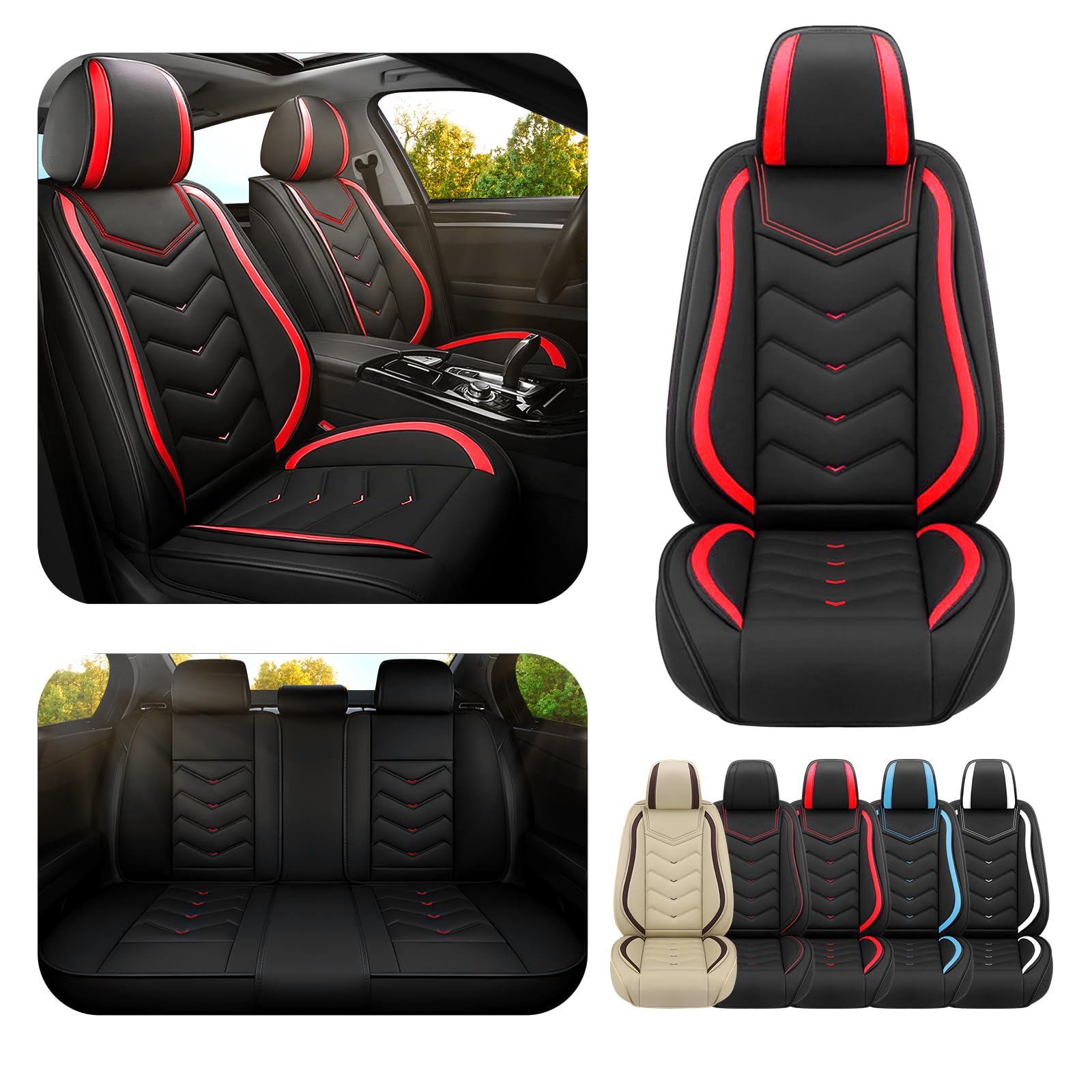 Car Seat Covers for Honda Civic 2000-2025, Premium Nappa Leather Car Seat Cover,