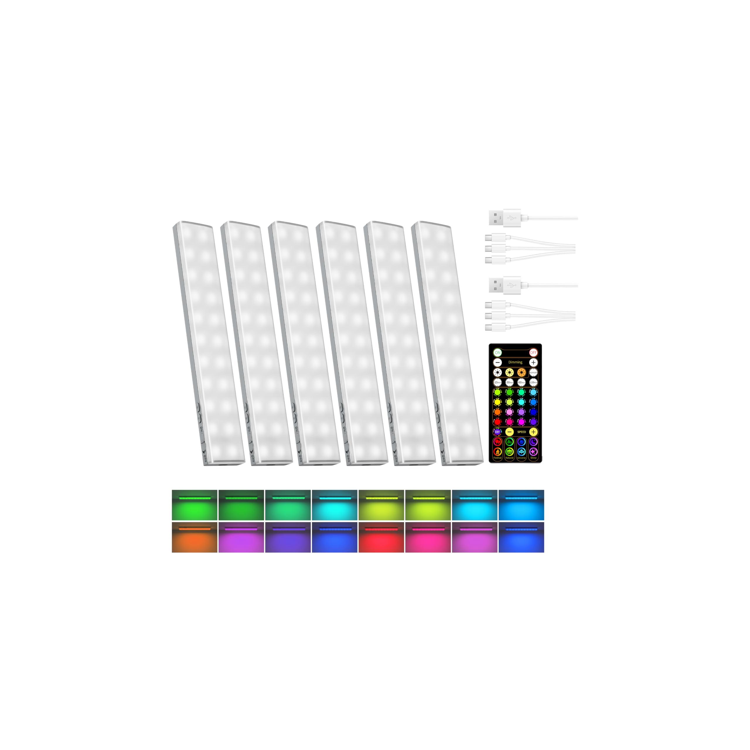 EZVALO 80RGB Color Changing Under Cabinet Lighting, Led Shelf Lights | Wireless,