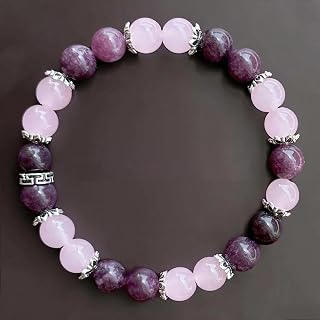 Beaded Stretch Bracelets for Women Rose Quartz Bracelet for Depression Reduce Handmade Natural Crystal Beads Jewelry