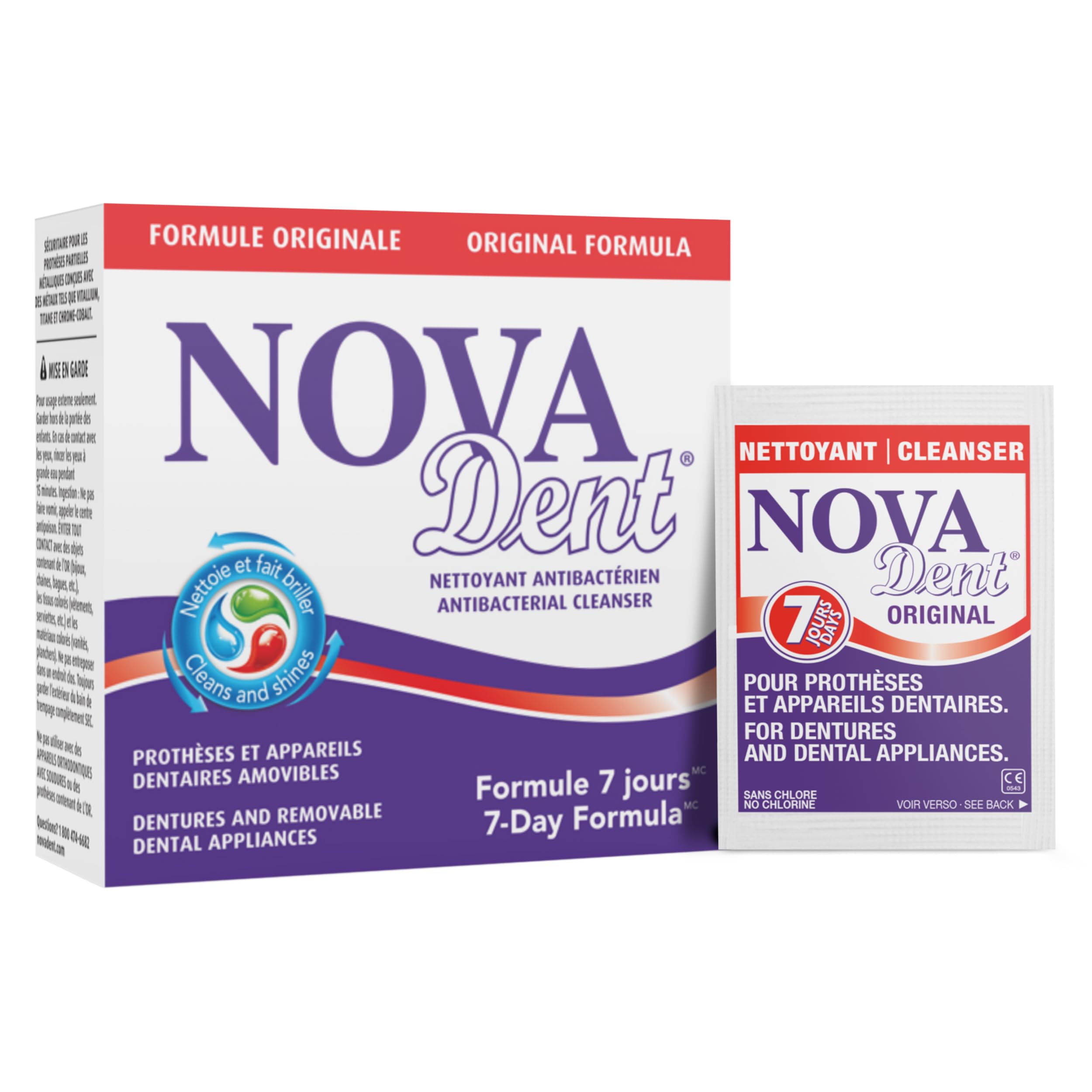 Novadent Denture Cleaner – Original – 3 Months (12 sachets)