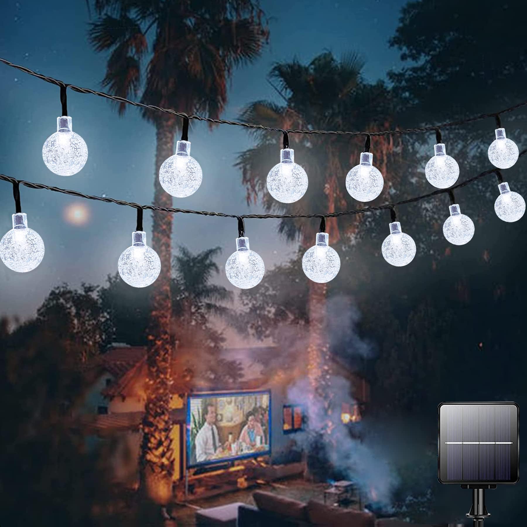 Lezonic 100LED Solar Garden Lights,12M/39FT String Lights Solar Powered