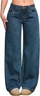 GORGLITTER Girl's Baggy Jeans Wide Leg High Waisted Denim Pants Clothes