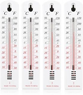 4Pcs Wall Thermometer Large Dial Thermometers for Home Garden Greenhouse Garage Nursery,Celsius & Fahrenheit Wall Mounted Temperature Gauge for Room Shed Office,No Battery Needed