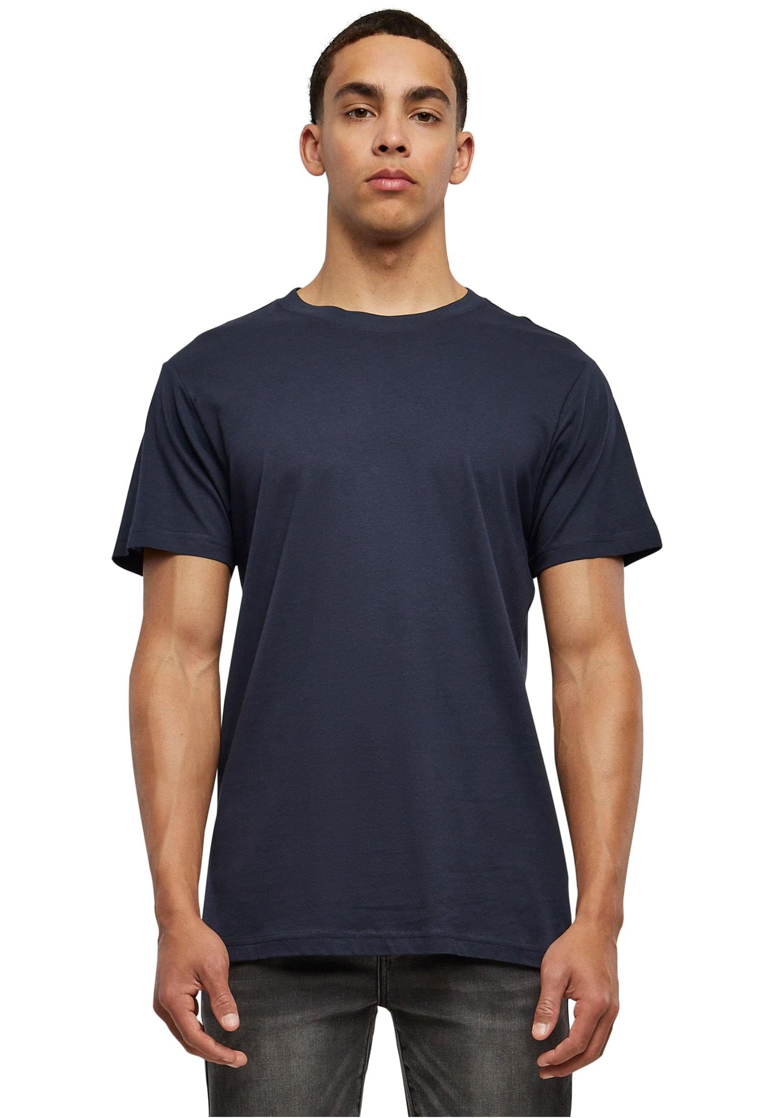 Build Your Brand Men Basic Round Neck T-Shirt 1/3/5 Pack