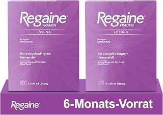 REGAINE Frauen Lösung: Mit 20 mg/ml Minoxidil bei erblich bedingtem Haarausfall, stoppt den erblich bedingten Haarausfall und regt neues Haarwachstum an, 6-Monats-Vorrat, 6 x 60 ml