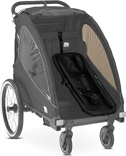 Deryan Baby Seat for Children's Bicycle Trailer – Attachment for Toddlers with 5-Point Harness – Suitable from 6 Months – Soft Padded & Safe – Black