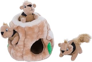 Outward Hound Hide-A-Squirrel Plush Squeaky Dog Toy, Small