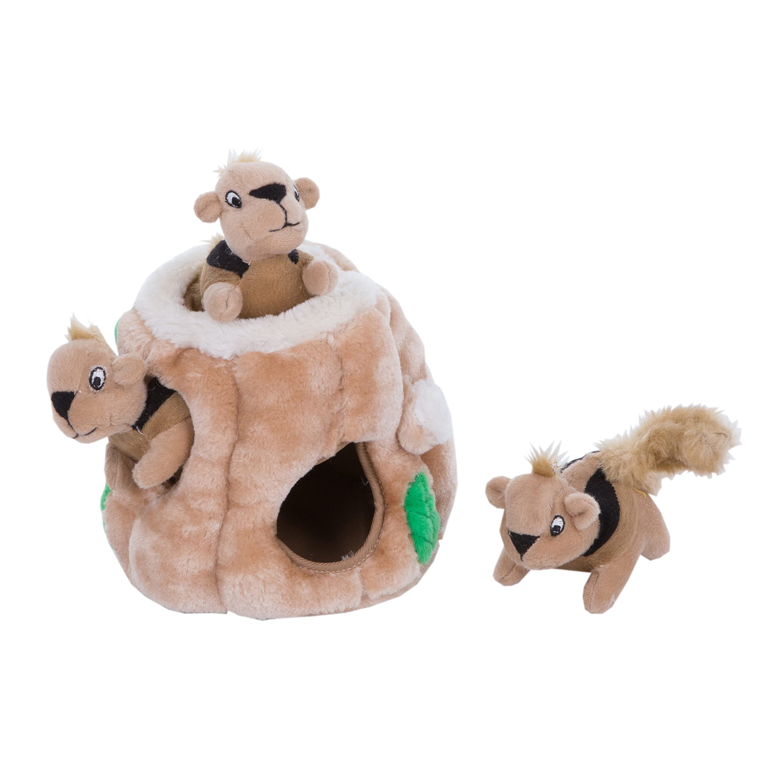 Outward Hound Hide-A-Squirrel Plush Squeaky Dog Toy, Small