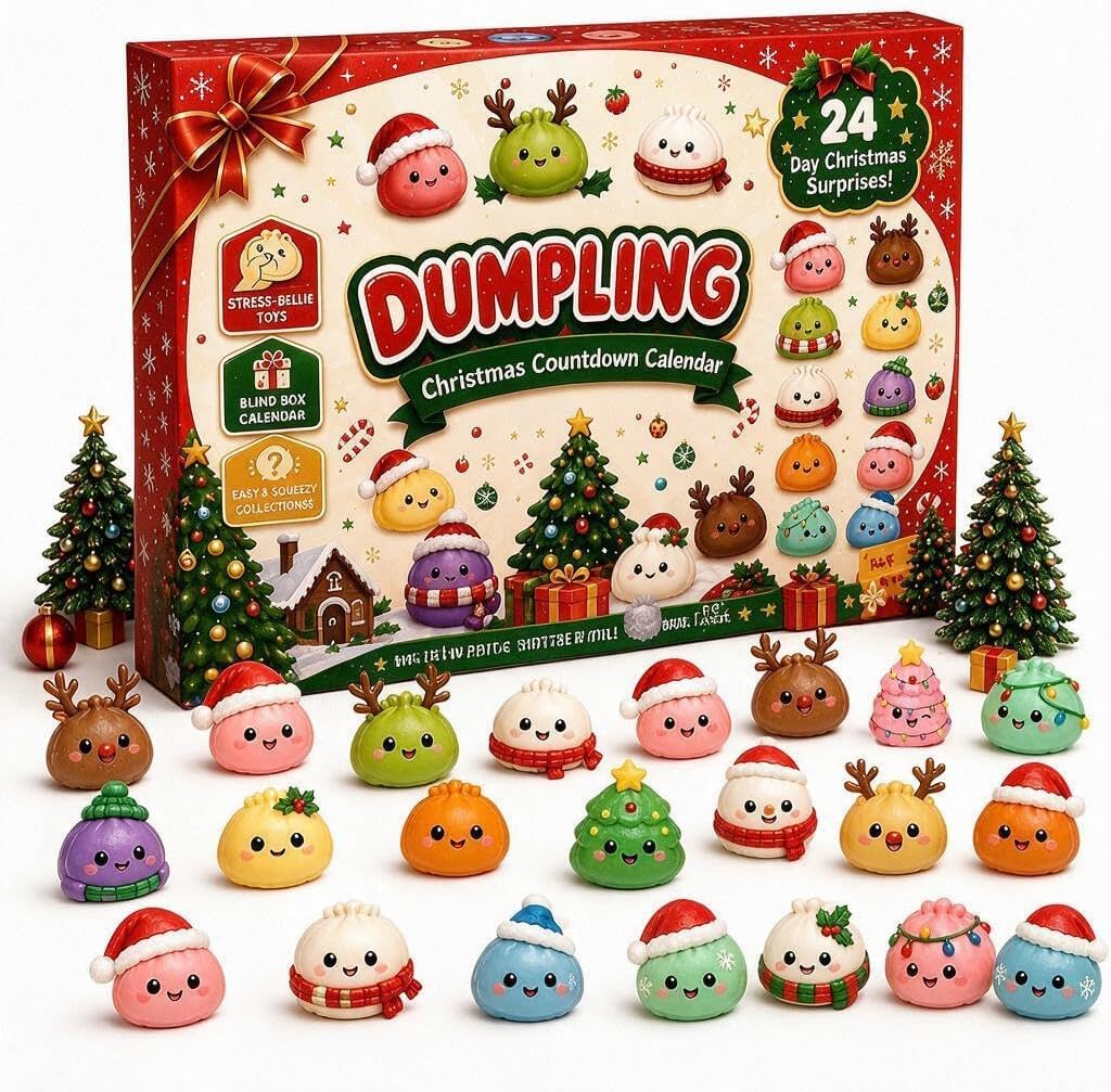 Squishy Christmas Dumpling Advent Calendar 2026, 24 Days Countdown Calendar | 24