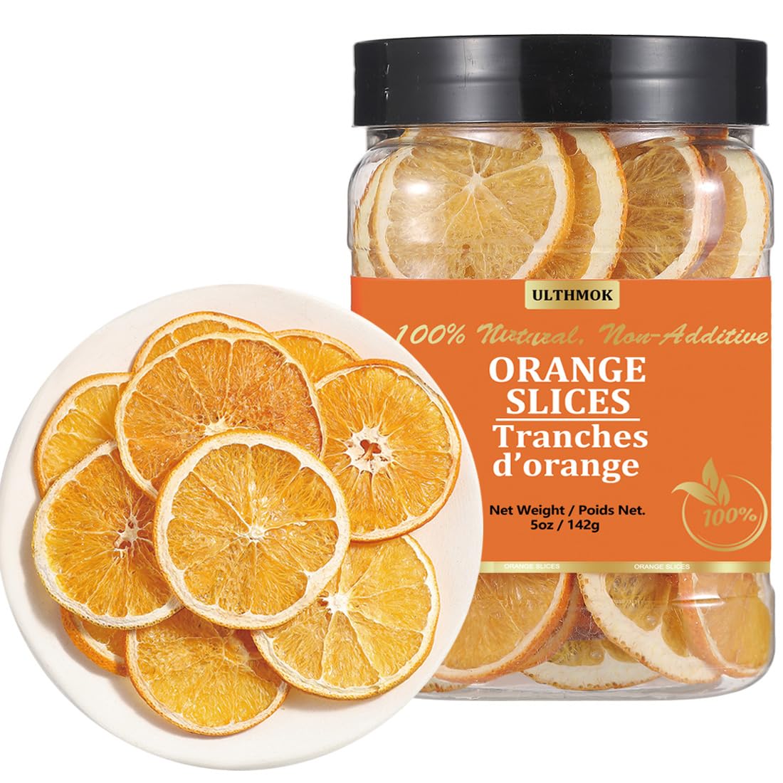 Premium Dried Orange Slices 5 Oz/142g,Dehydrated Dried Oranges.100% Pure & No Ad
