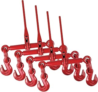 AAIN 1/2"-5/8" Load Binders, 4 Pack Ratchet Load Binders 13,000 LBS WLL | Use with 1/2" or 5/8" Chains, Tie Down Hauling Chain Binders for Flatbed Truck Trailer Transporting, Towing, Logging
