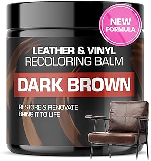 FORTIVO Leather Recoloring Balm, Leather Color Restorer, Scratch Remover, Couch Paint and Repair, Leather Balm for Couches - Dark Brown