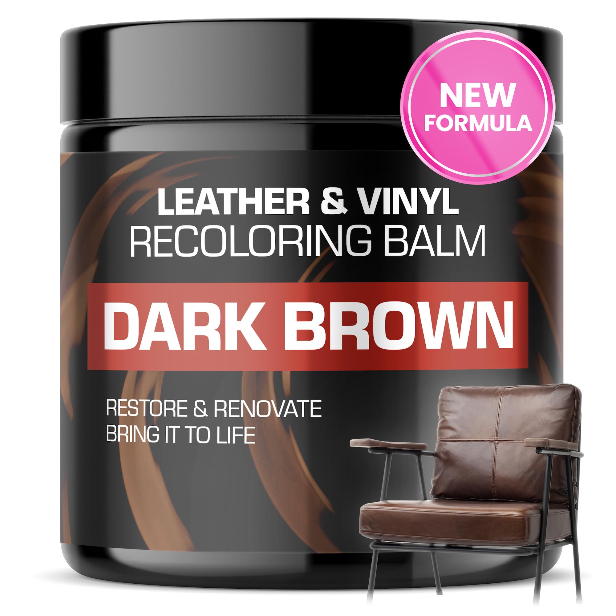 FORTIVO Leather Recoloring Balm, Leather Color Restorer, Scratch Remover, Couch 