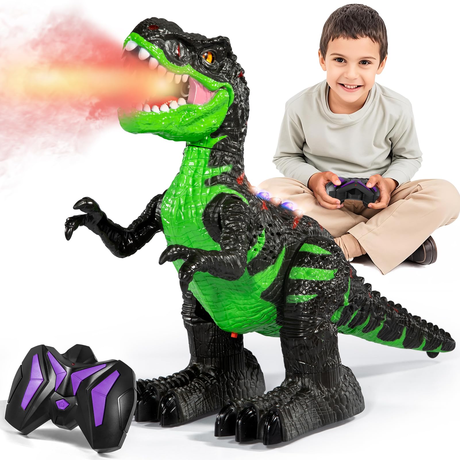 Remote Control Dinosaur Toy for Boys Kids 3-5 5-7 Years, RC Dino Robot Toy | Rem