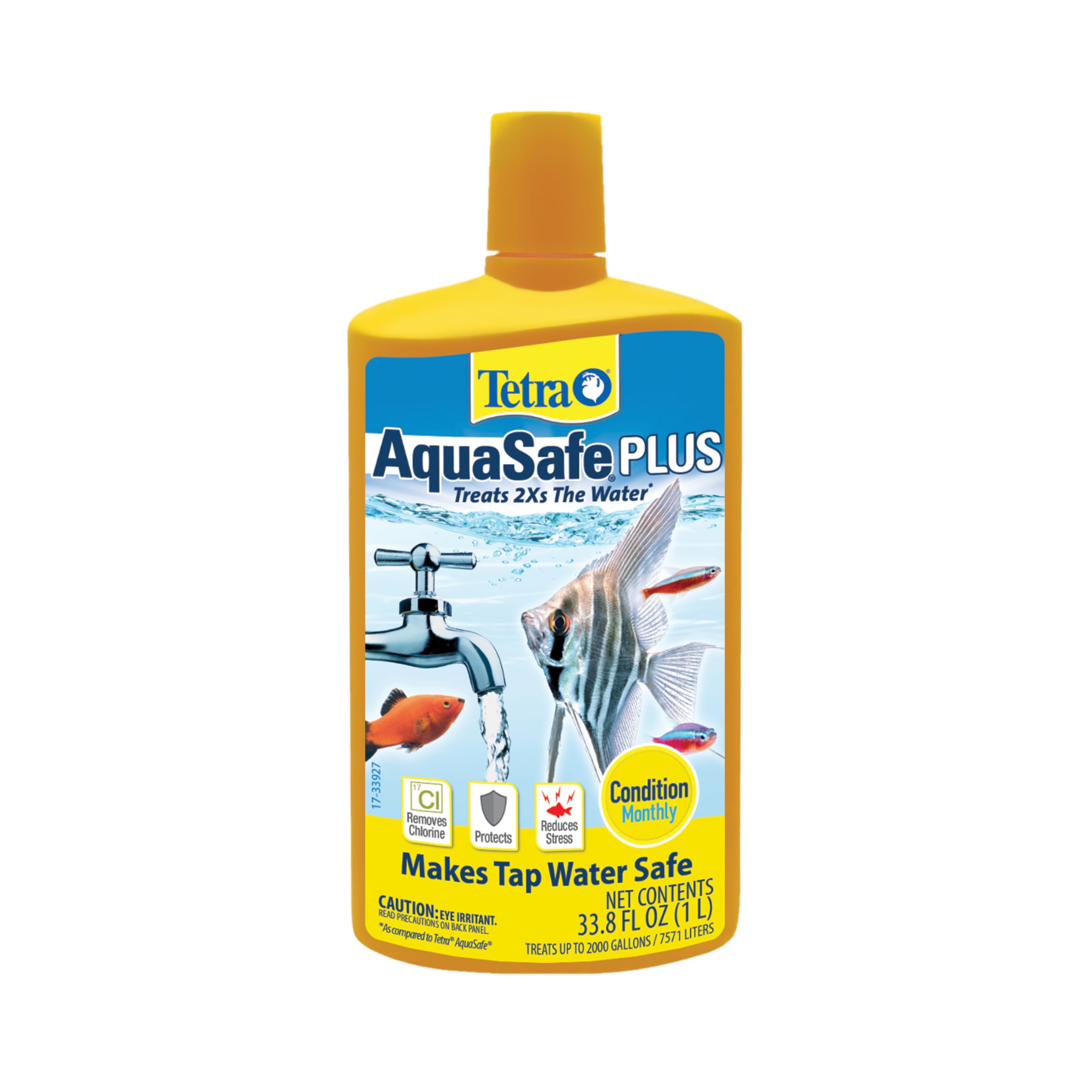 Tetra AquaSafe Plus Water Conditioner & Dechlorinator For Aquarium, 33.8 oz | Tr