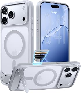 TORRAS Strong Magnetic & Seamless Stand for iPhone 17 Pro Case, Silver