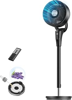 DREO Fan for Bedroom, Standing Oscillating Fan for Whole Room, Quiet Fan | 90ft Airflow, 90° Oscillating, 8+H Speeds, 3 Modes, 38-42'' Adjustable Height, 8H Timer, 105° Manual Vertical, DC Motor