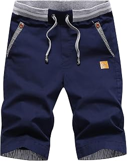 HCSS Men's Bermuda Shorts Summer Chino Shorts Cotton Elasticated with Pocket