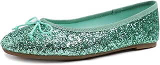 Feversole Women's Macaroon Glitter Colorful,Cojín de Espuma con Memoria Colorida Macaron para Mujer, diseño Plano de Charol