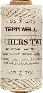 Tenn Well Butchers String, 3Ply 100m Beige Cotton Kitchen Twine Food Safe | for Meat Trussing Tying, Chicken Roasting and Sausage Making