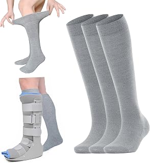 Orthopedic Walking Boot Sock Liner, Replacement Medical Tube Socks 3 Pair