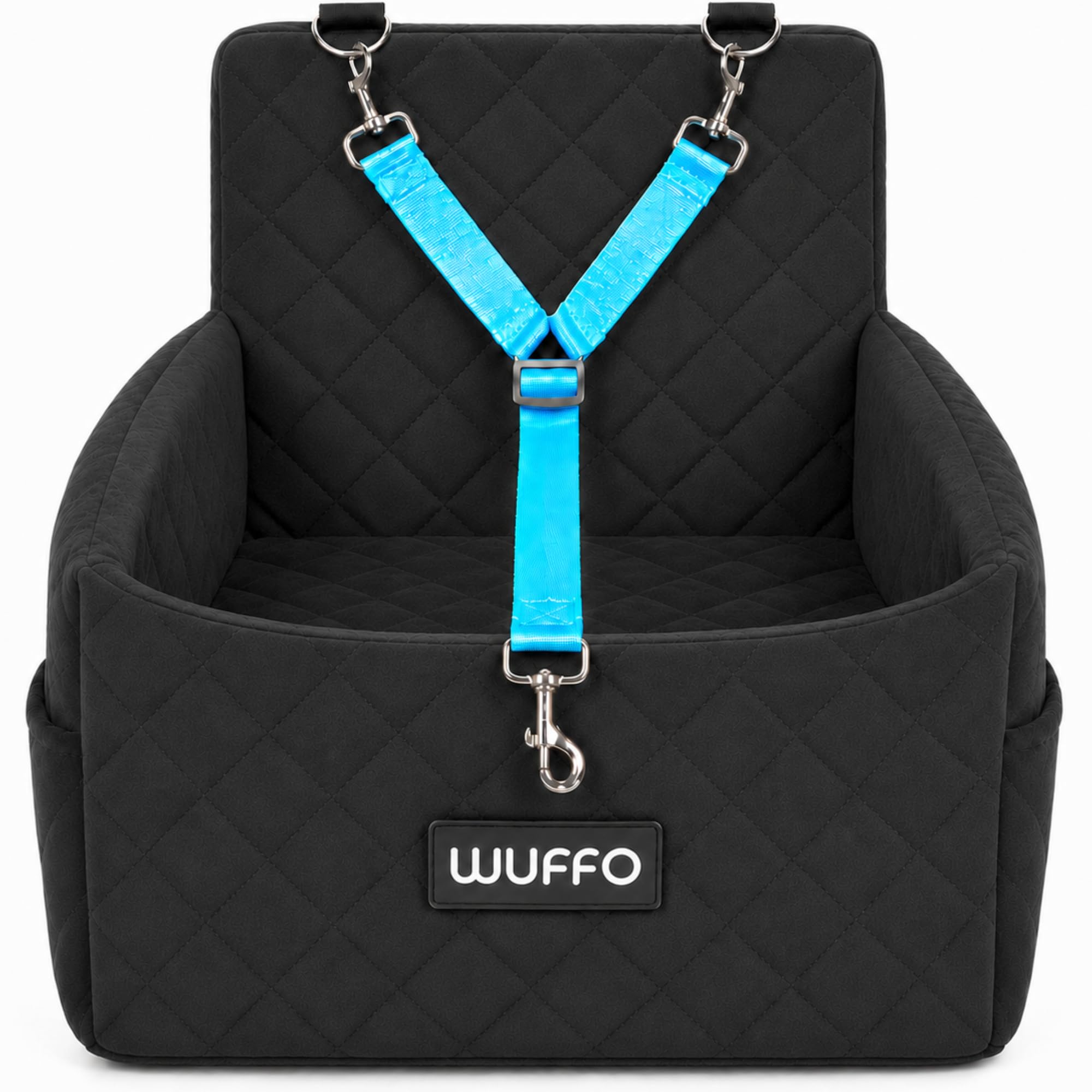 WUFFO Dog Car Seat with Y-SAFE Seatbelt - For Small/Medium Dogs & Puppies