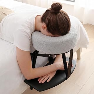 Massage Headrest for Bed, Adjustable Bed Face Cradle Holder with Armrest | Fits 6"-17" Mattresses, Adjustable Height & Angle, Comfortable Face-Down Support, Quick Tool-Free Setup, Foldable Design