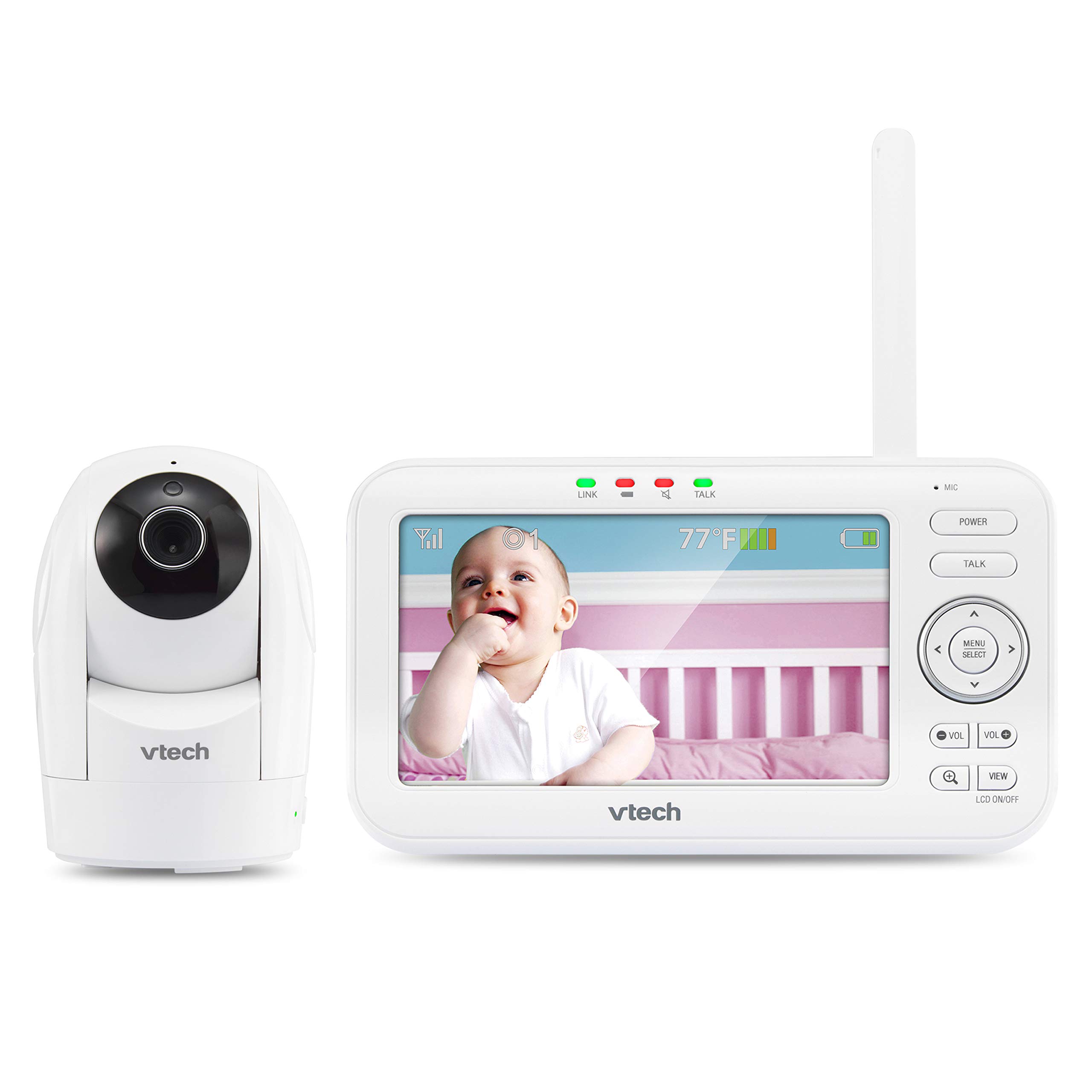 VTech VM5262 5" Color LCD Digital Video Baby Monitor, 360 Degree Pan & Tilt Came