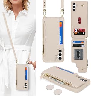 Cavor for Samsung Galaxy A13 5G Phone Case Wallet for Women, Cream