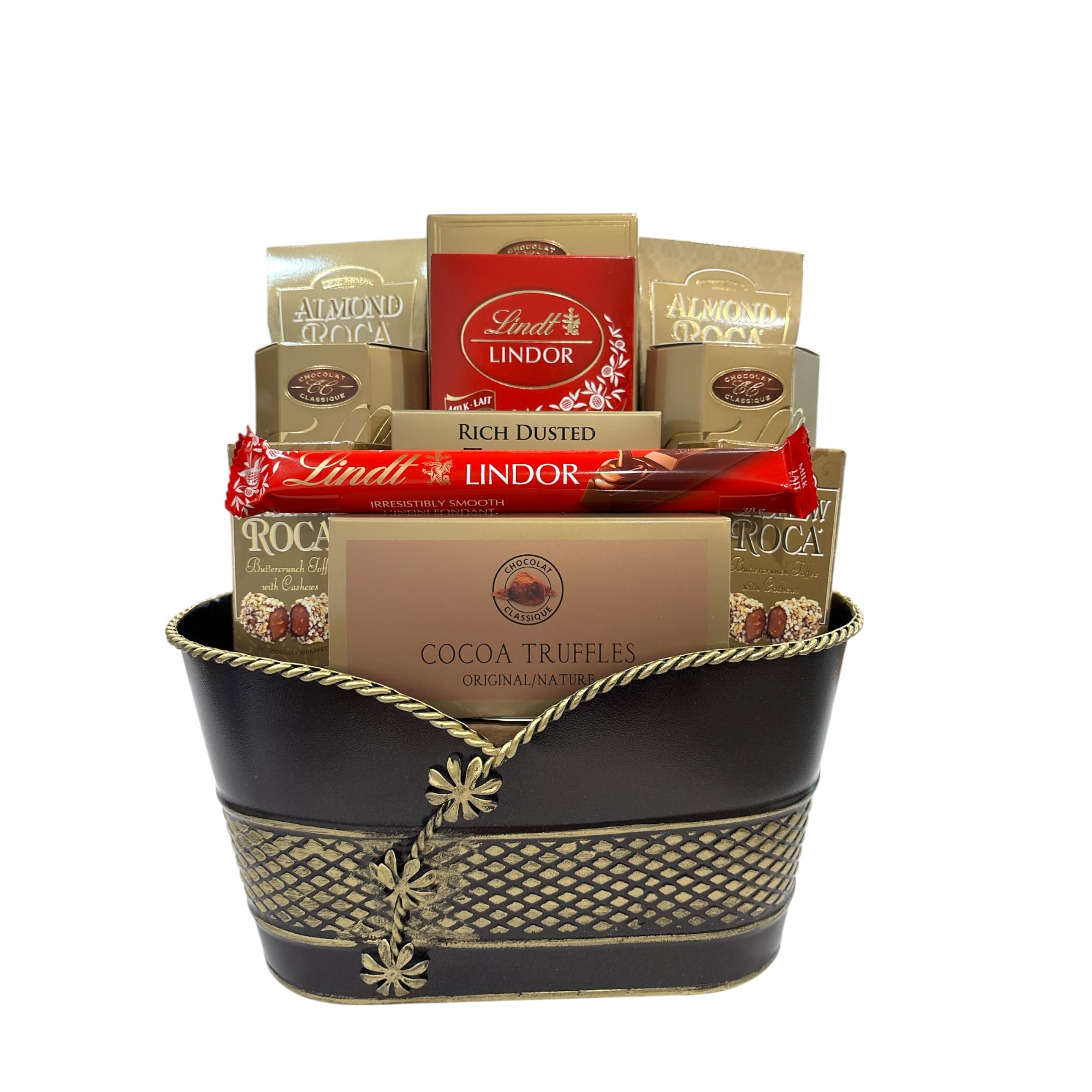 The Avenue Gift Basket - Includes cocoa truffles, milk chocolates, dark chocolat
