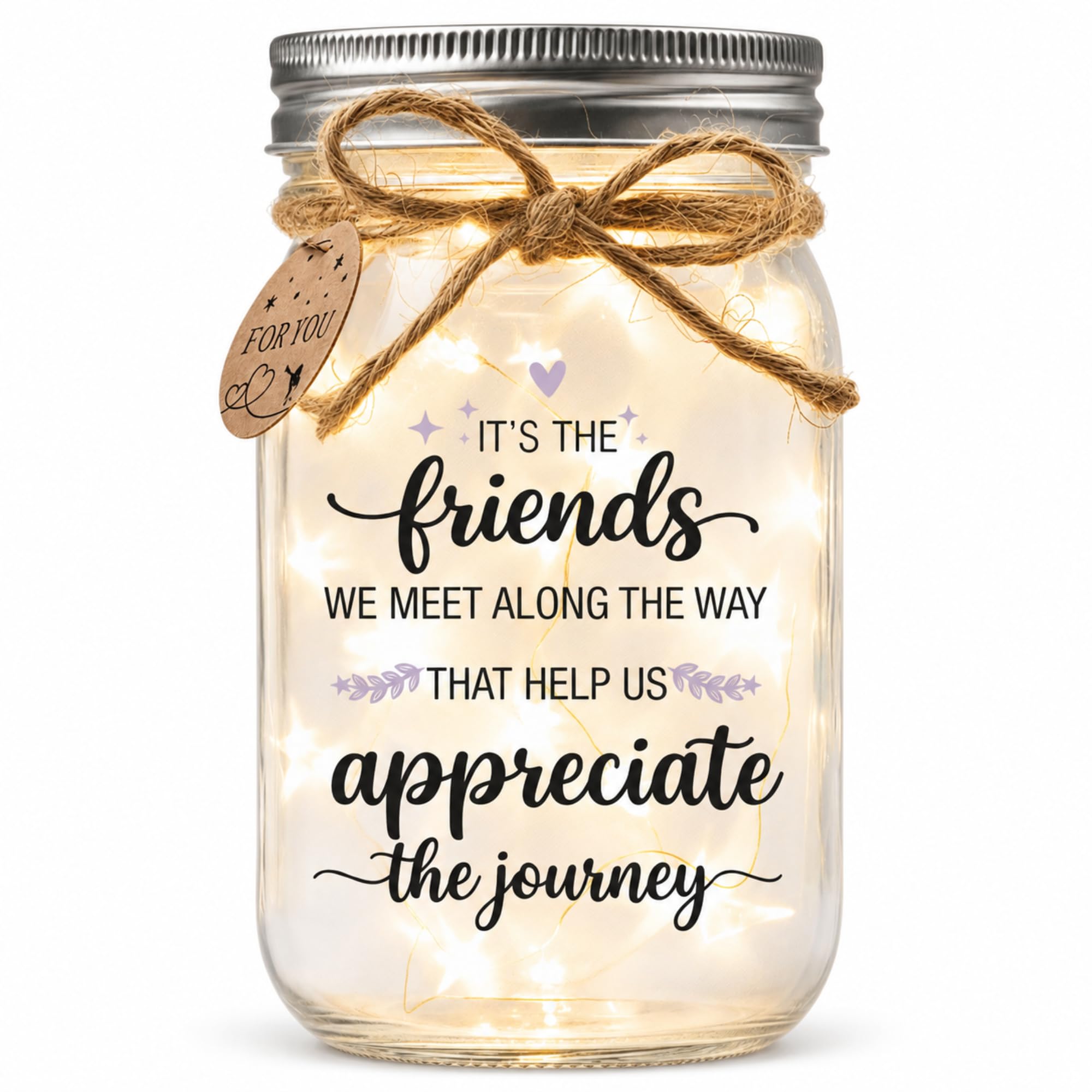 Best Friend Gift for Women, Friendship Gifts for Women, Mason Jar Light