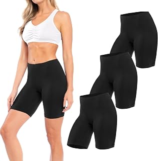 Sexy Basics Women's Cotton Stretch Active Slip Shorts | 3 Pack & 6 Pack Boy Short Boxer Briefs