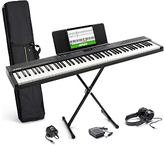 Alesis Recital Play 88-Key Piano Keyboard Bundle | Portable, 480 Voices, Split/Layer Modes, Includes Lessons, Stand, Sustain Pedal, Headphones, Carry Bag, for Beginners