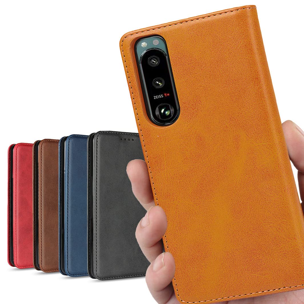 iCoverCase Retro Light Brown Wallet-Style Case for Xperia 5 IV SOG09 SO-54C Soft
