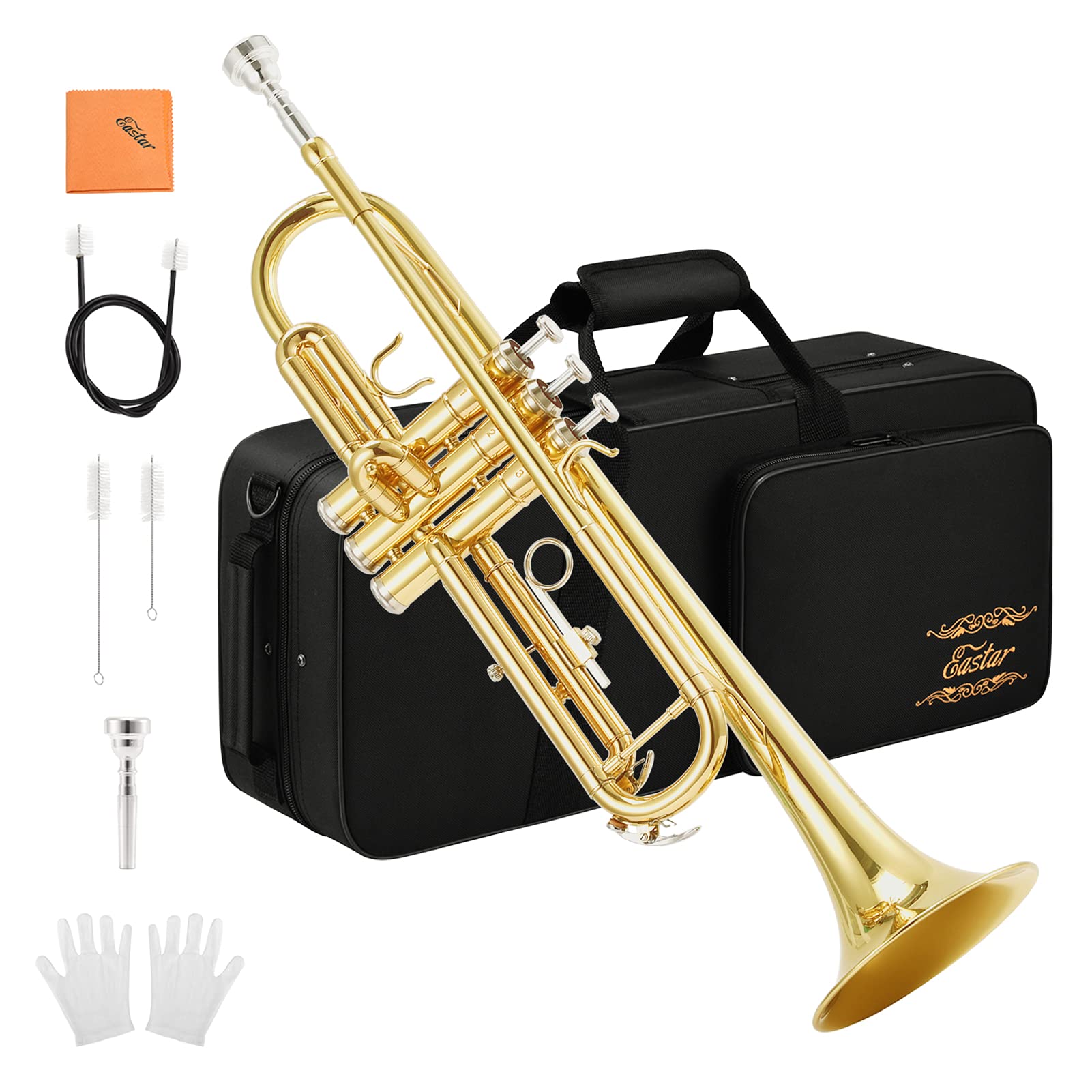 Eastar Bb Standard Trumpet Set for Beginner, Brass Student Trumpet Instrument wi