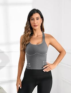 Seamless Workout Tank Top Tight Compression Athletic Yoga Gym Tank Top