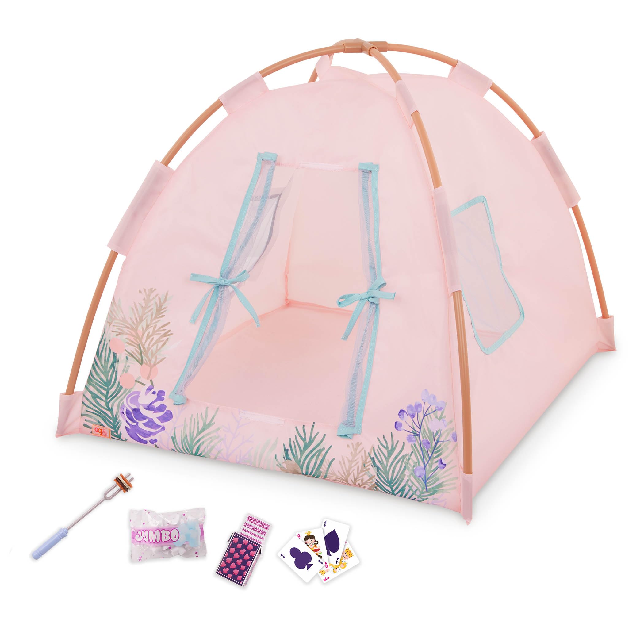 Our Generation Doll Tent Playset, Camping Nights, 18-Inch Camping Toy | Pink cam