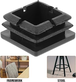 12Pcs Black Square Plastic Plug Insert,2 Inch End Cap 2"x2" Fence Post Tube Cover Tube Chair Glide Insert Finishing Plug Fitness Equipment Tube Covers，Industrial Hardware