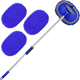 Wontolf Car Wash Kit, 62'' Car Wash Brush with Long Handle, Microfiber Car Wash Mop Mitt Kit Car Detailing Brush for Cars RV Truck Boat