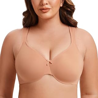 MELENECA Women's Plus Size Full Coverage Underwire Minimizer Seamless Bra