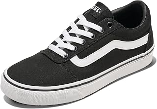 Vans Girls' Ward Suede Trainers, Black Canvas Black White 187